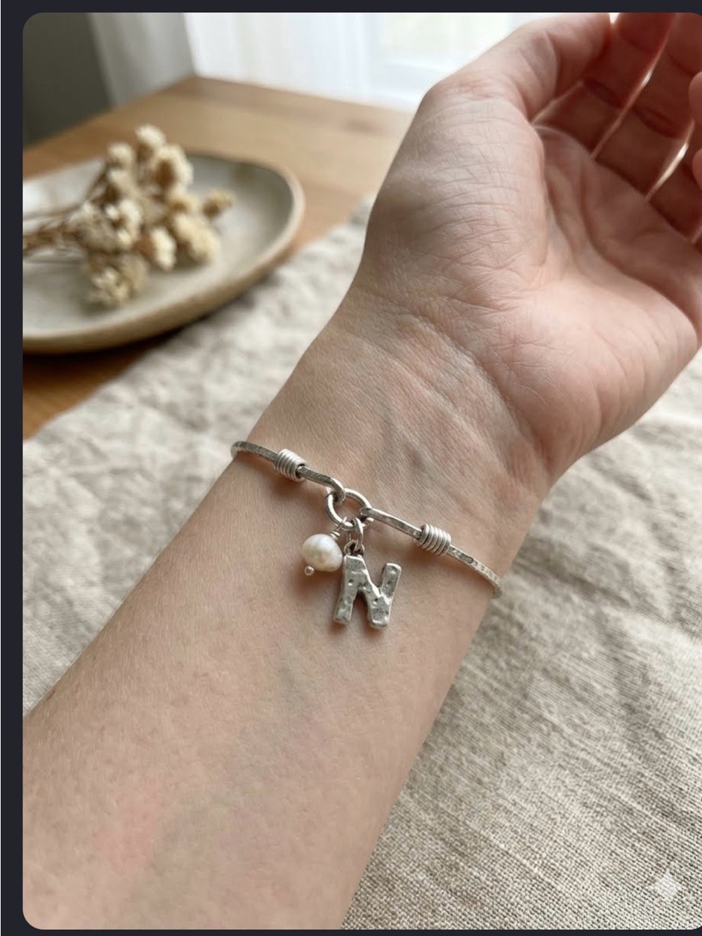 Initial bracelet - N